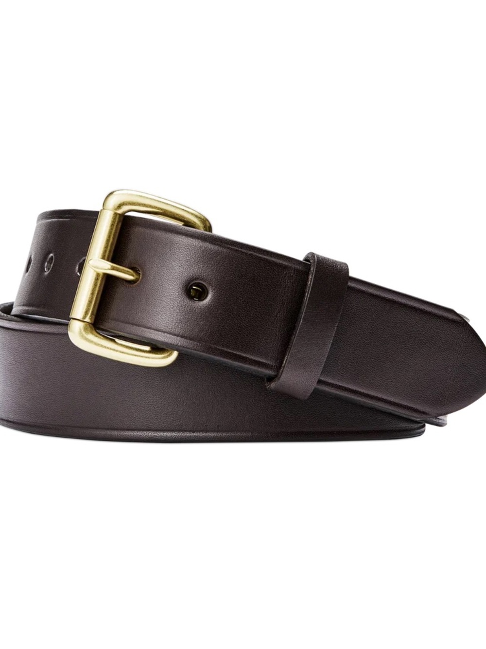 Classic Black Leather Belt with Silver Buckle
